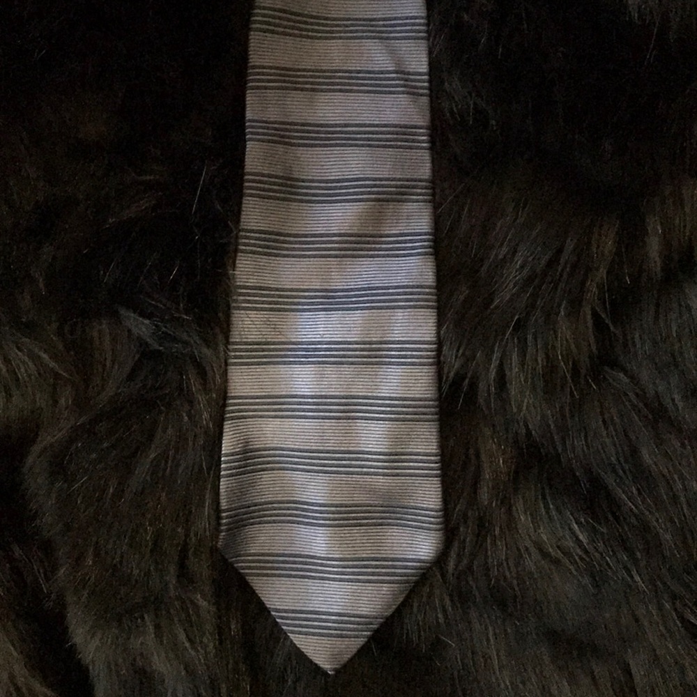 Allen Solly Silk Dark Blue & Blue striped neck tie